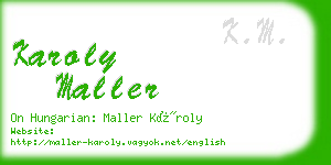 karoly maller business card